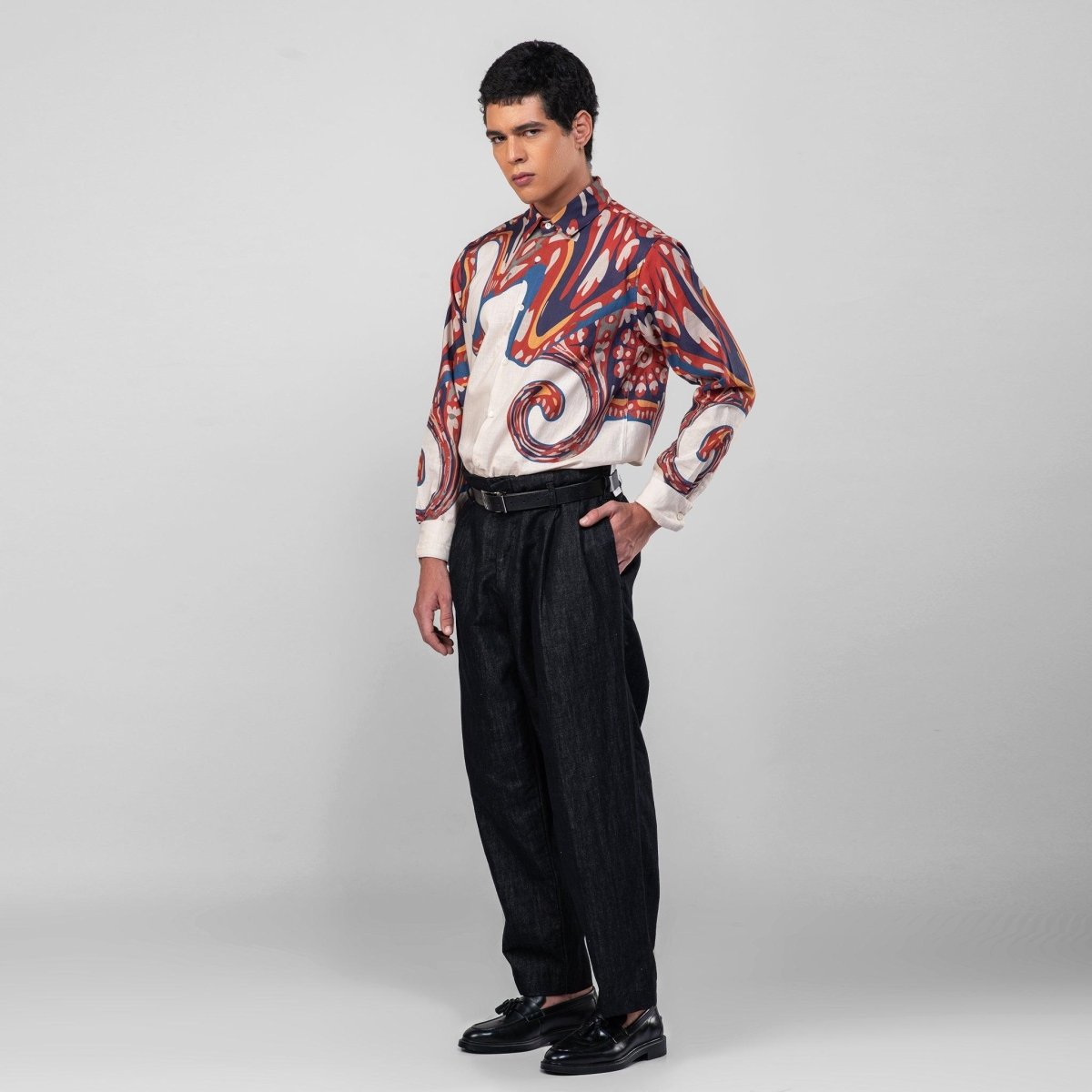 Reimagined Curves - Luxury Designer Shirt | Soft Cotton or Pure Linen | Partywear shirt for Men - Naymish Designs