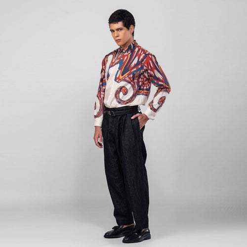 Reimagined Curves - Luxury Designer Shirt | Soft Cotton or Pure Linen | Partywear shirt for Men - Naymish Designs