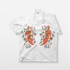 Roar & Roses - White Half Sleeve Summer Shirts for Men - Naymish Designs