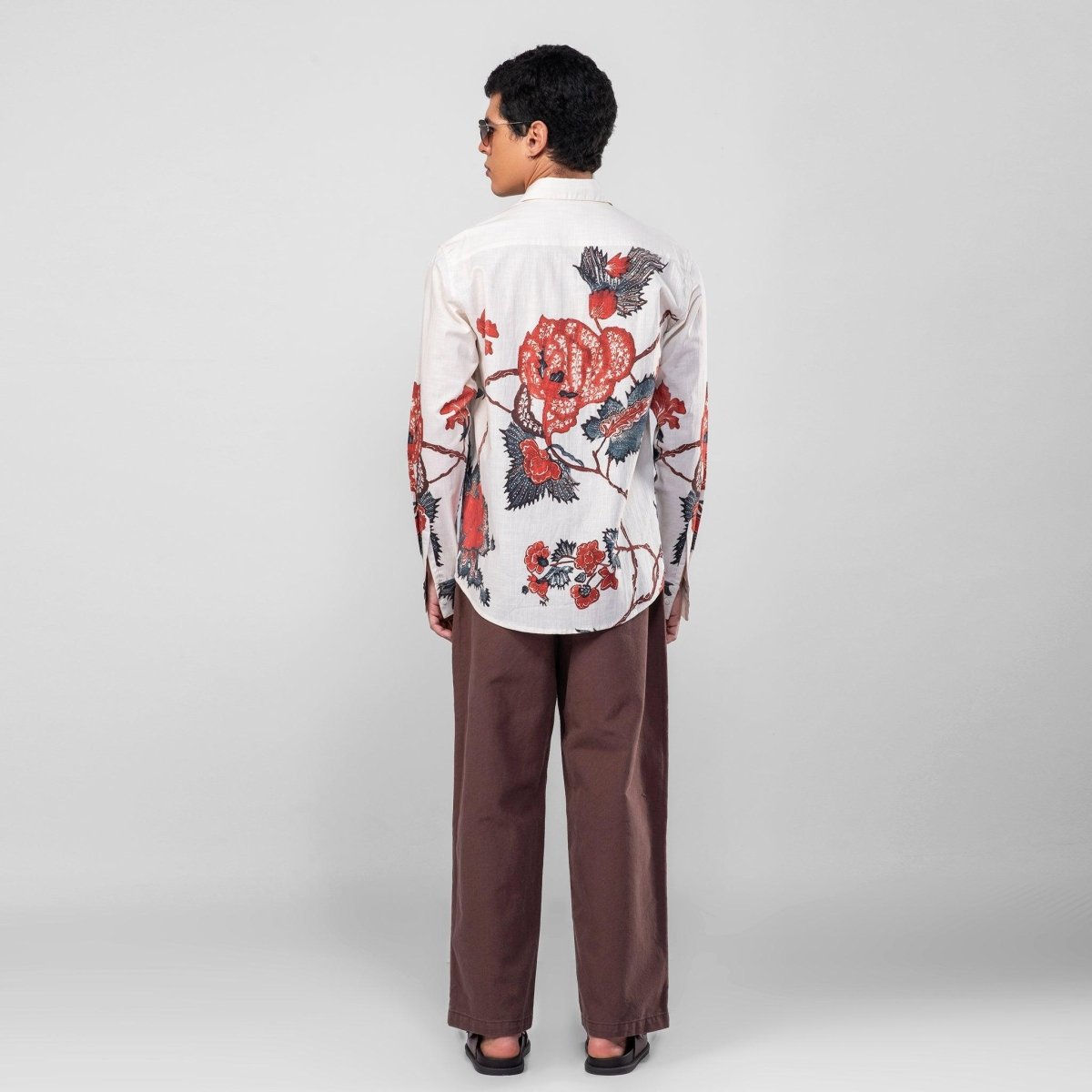 Roseplant Holiday shirts Men - White Available in Cotton and Linen - Naymish Designs