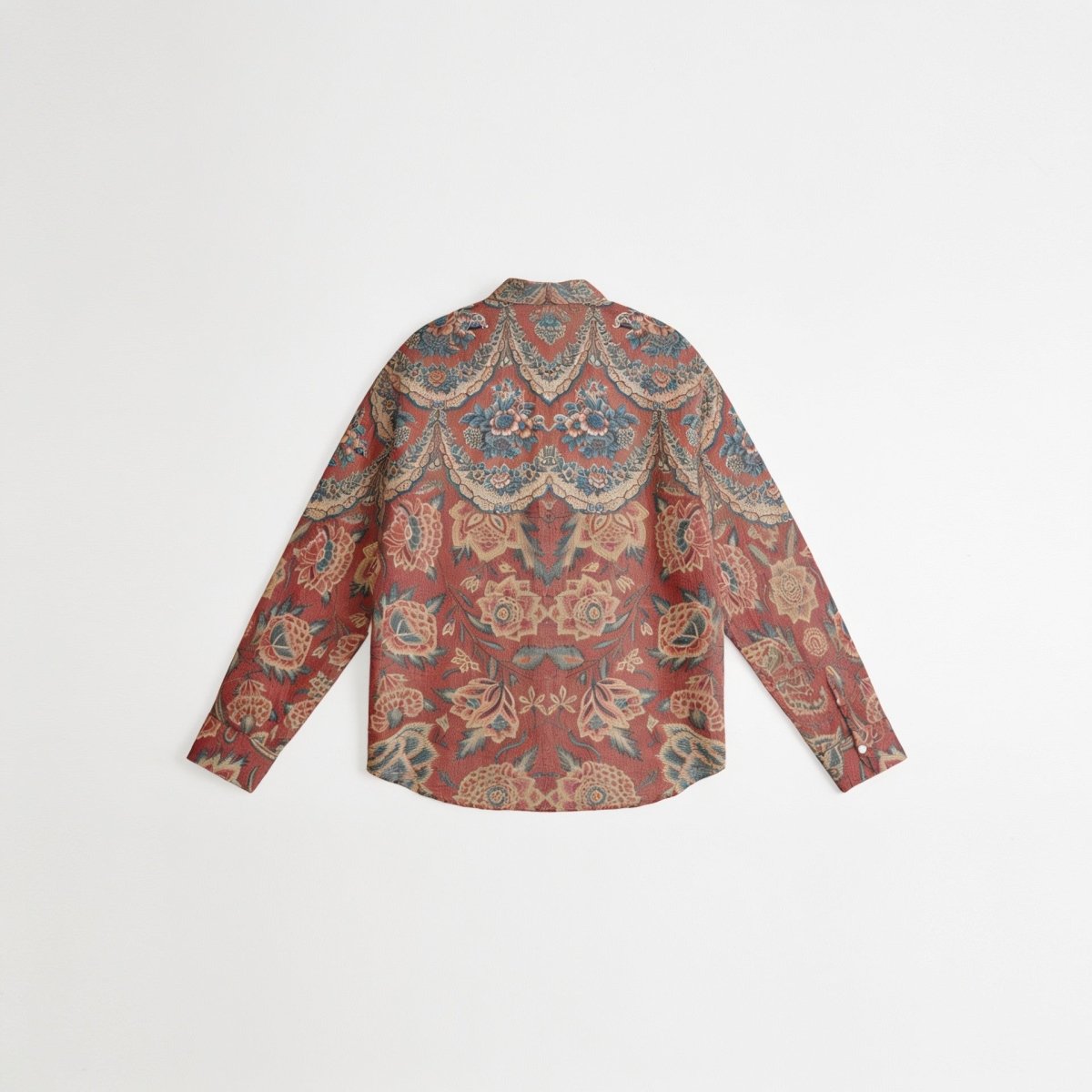 Rosette Tapestry Shirt Women - Printed Giza Cotton Shirt - Naymish Designs