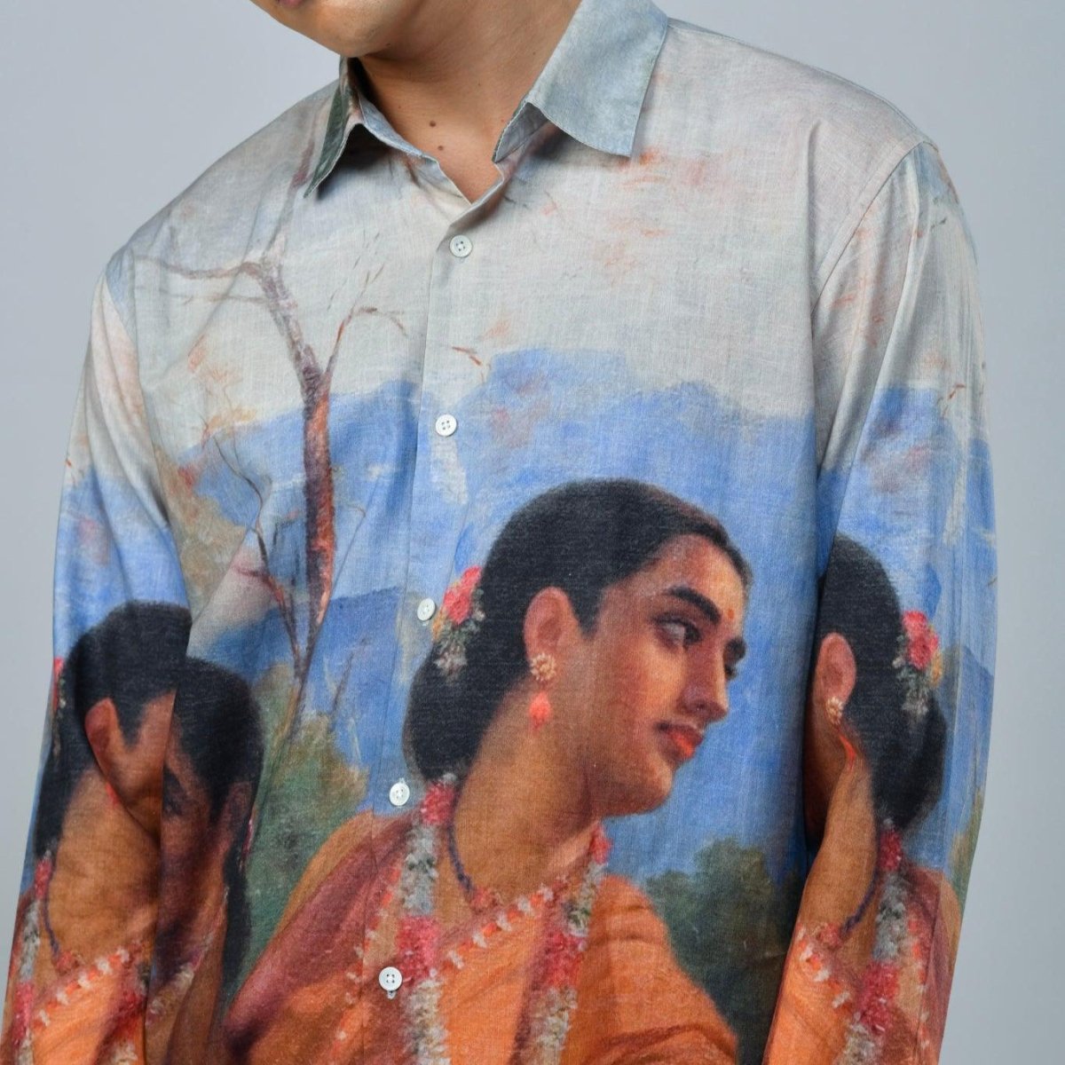Shakuntala by Raja Ravi Varma - Shirt for Women Luxury Designer | Soft Cotton or Pure Linen  - Naymish Designs