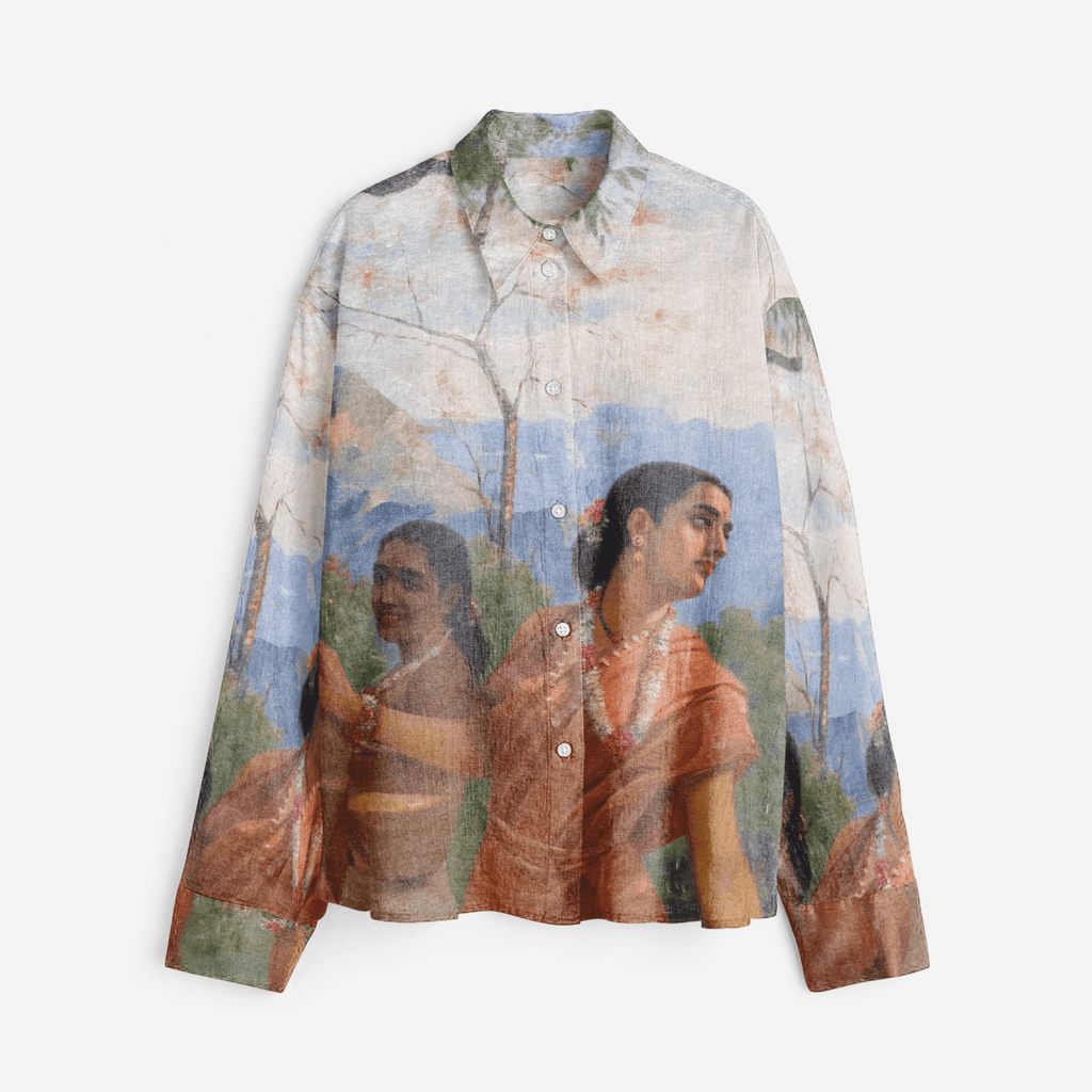 Shakuntala by Raja Ravi Varma - Shirt for Women Luxury Designer | Soft Cotton or Pure Linen  - Naymish Designs
