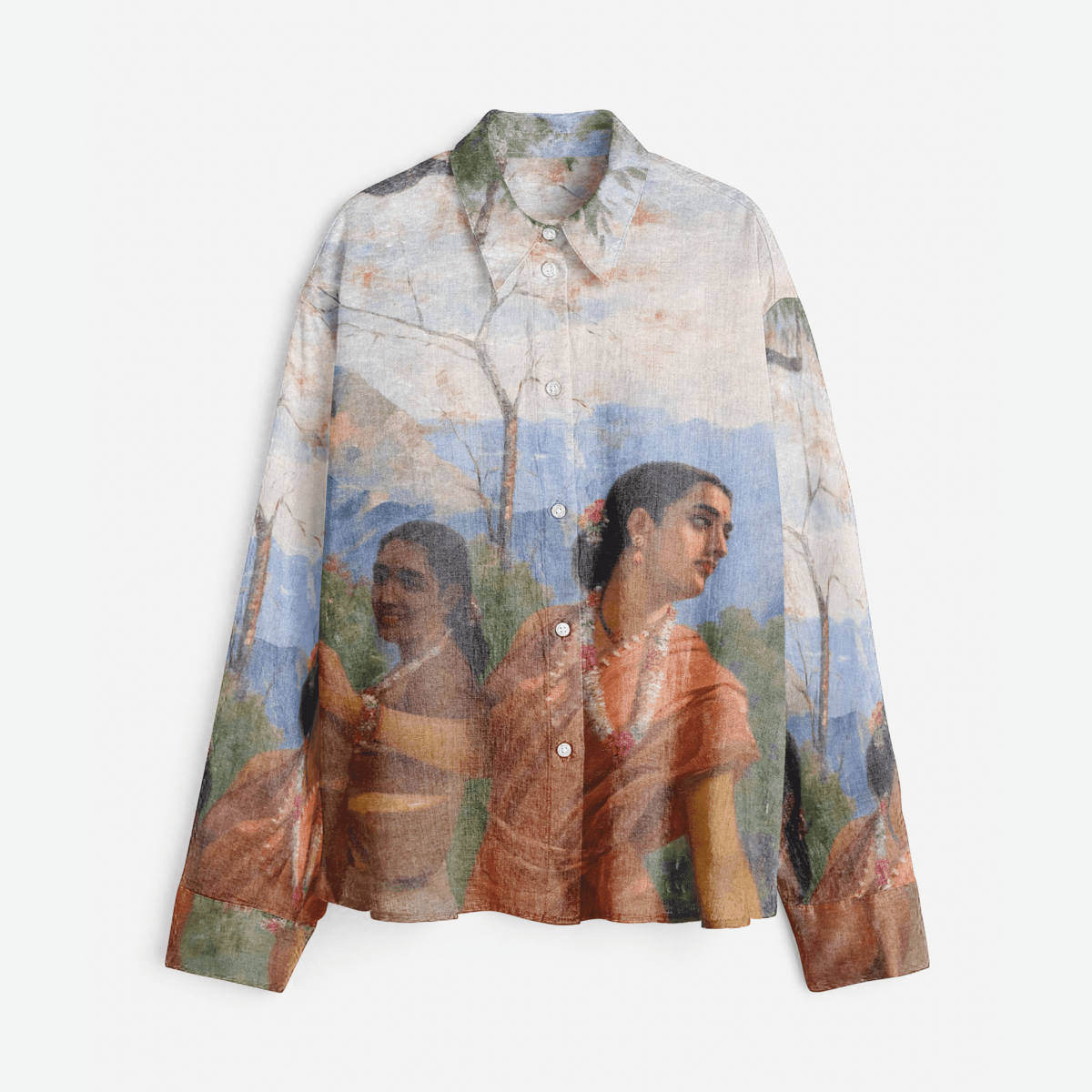 Shakuntala by Raja Ravi Varma - Shirt for Women Luxury Designer | Soft Cotton or Pure Linen  - Naymish Designs