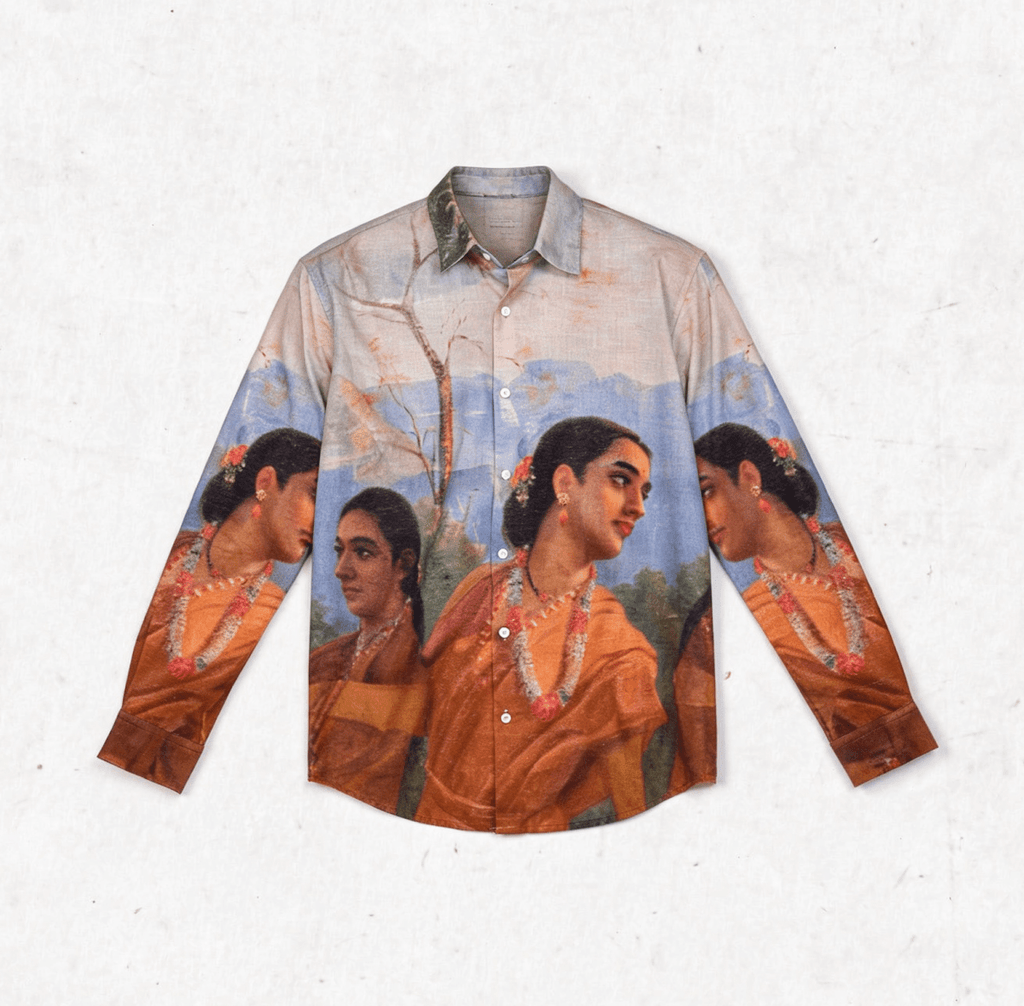 Shakuntala Women - Shirt Women - Raja Ravi Varma - Shirt for Women Luxury Designer | Soft Cotton or Pure Linen  - Naymish Designs