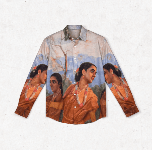 Shakuntala Women - Shirt Women - Raja Ravi Varma - Shirt for Women Luxury Designer | Soft Cotton or Pure Linen  - Naymish Designs