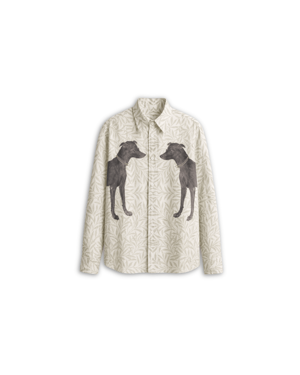 Shikari Shirt Men-Green-Dog-Shirt-Men-Giza-Cotton-Naymish - Naymish Designs