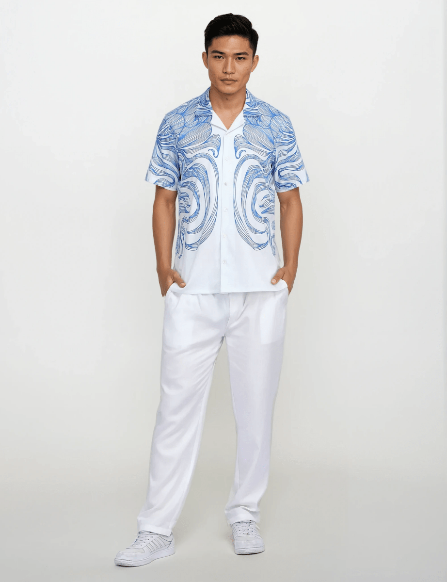 Song of River White Luxury Shirts for Men - Naymish Designs
