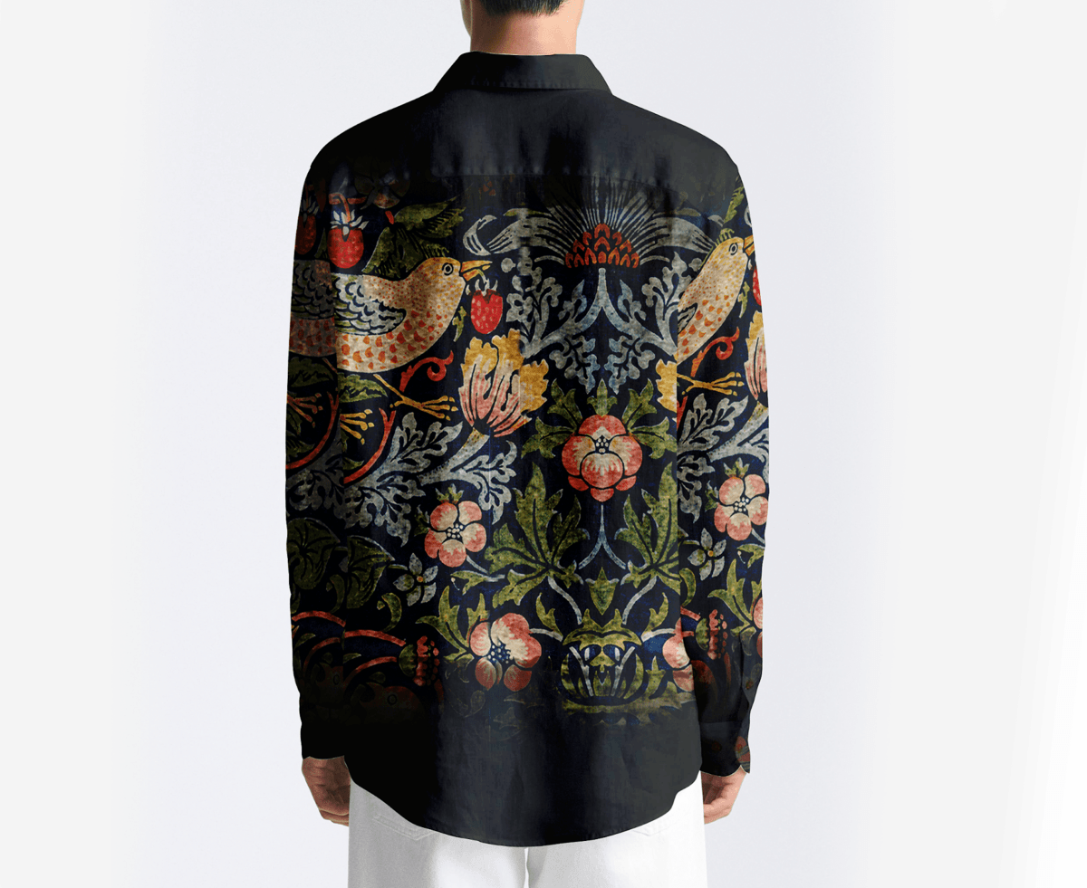 Strawberry Thief Shirt for Women - Luxury Designer | Soft Cotton or Pure Linen  - Naymish Designs