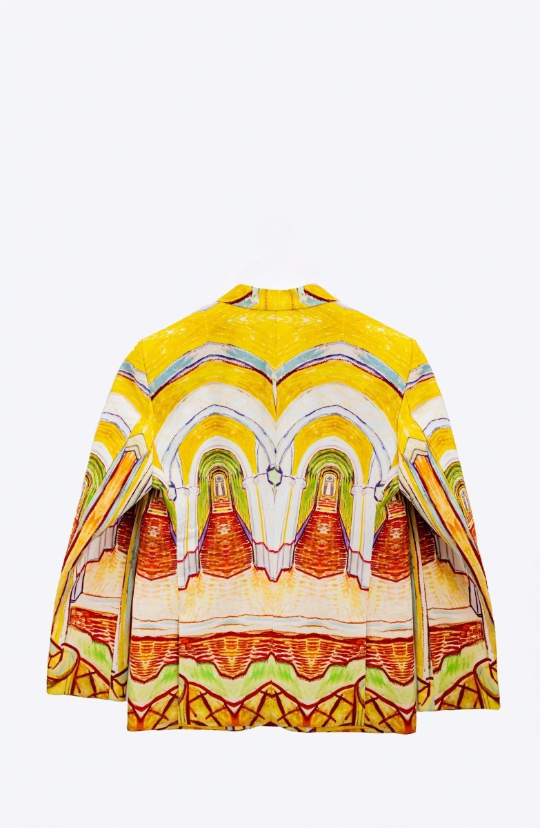 Summer Light Blazer - Asylum by Van Gogh - Yellow Orange Cotton - Unisex - Naymish Designs