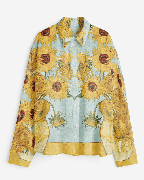 Sunflower Shirt for Women - Yellow Available in Cotton and Linen - Naymish Designs