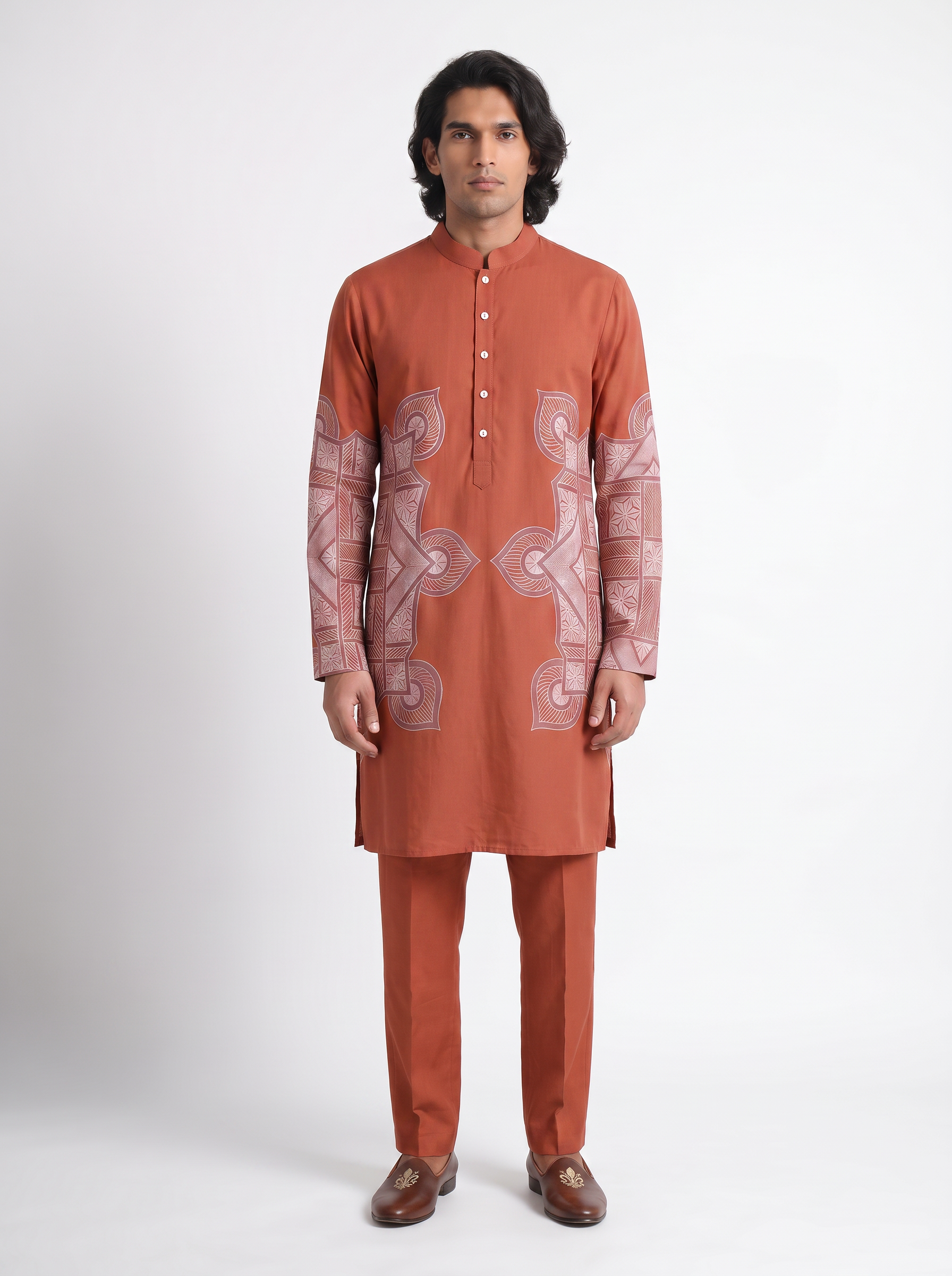 Terra Rangoli Kurta Set Men - Red