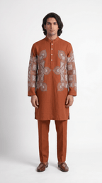 Terra-Rangoli-Kurta Set-Men - Naymish Designs