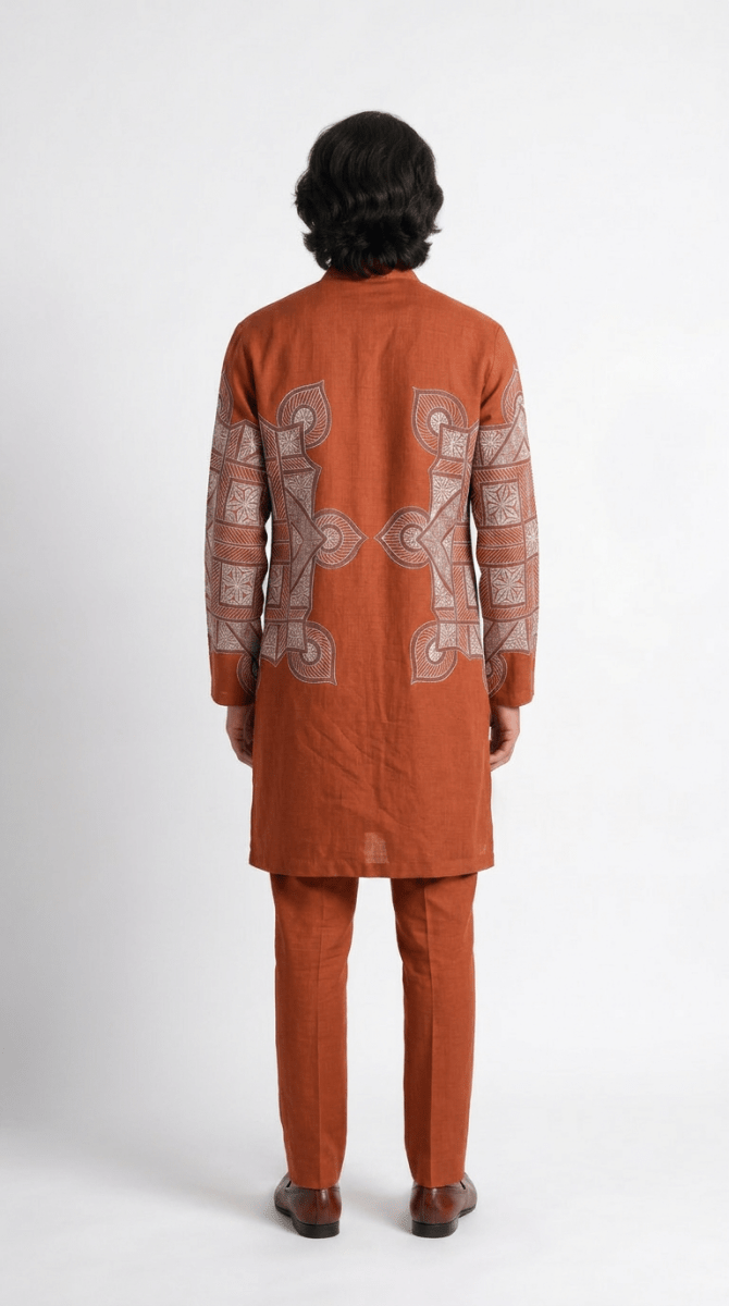 Terra-Rangoli-Kurta Set-Men - Naymish Designs