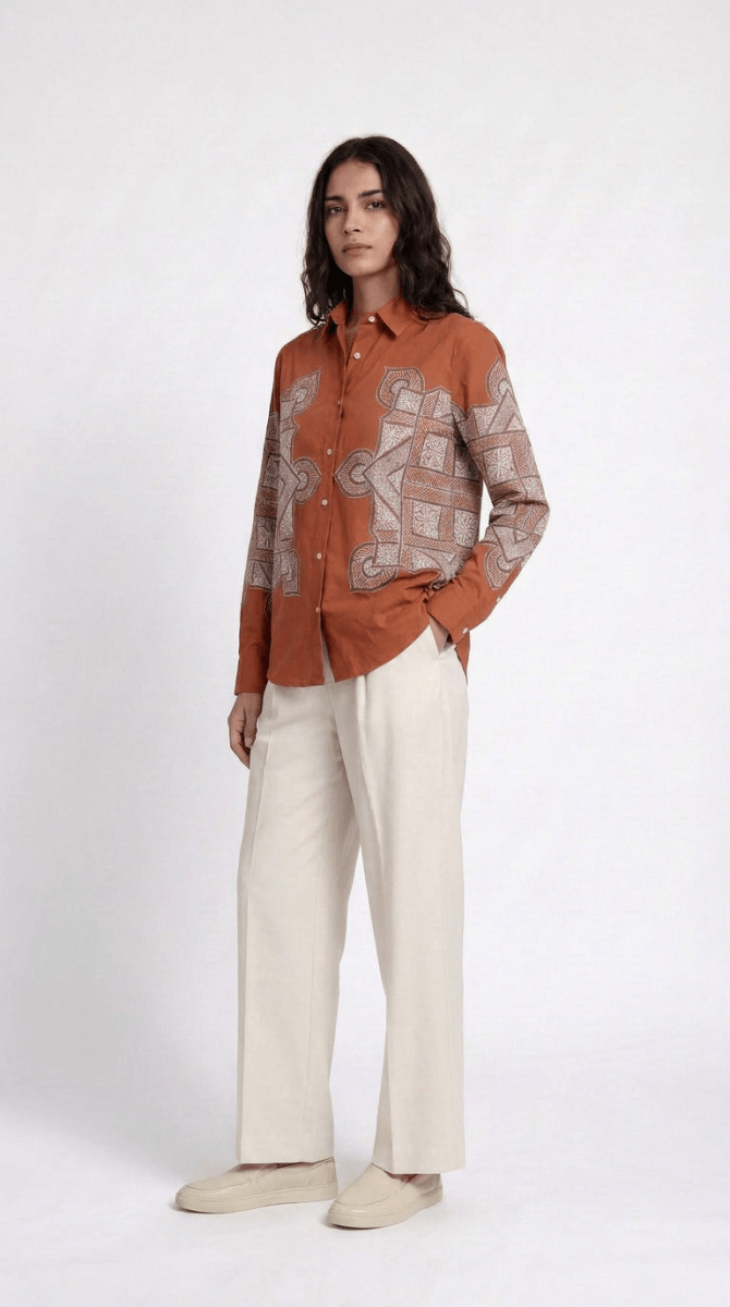 Terra-Rangoli-Shirt-Women - Naymish Designs