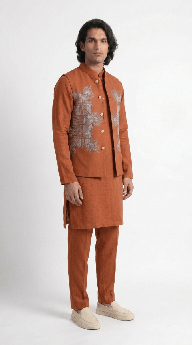Terra-Rangoli-Vest-Men - Naymish Designs