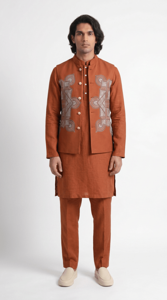 Terra-Rangoli-Vest-Men - Naymish Designs