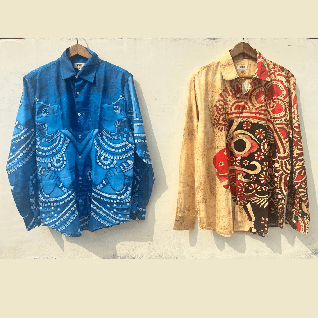 Vanar & Kuranku Pair Culture Heritage Linen Shirts for Man - Naymish Designs