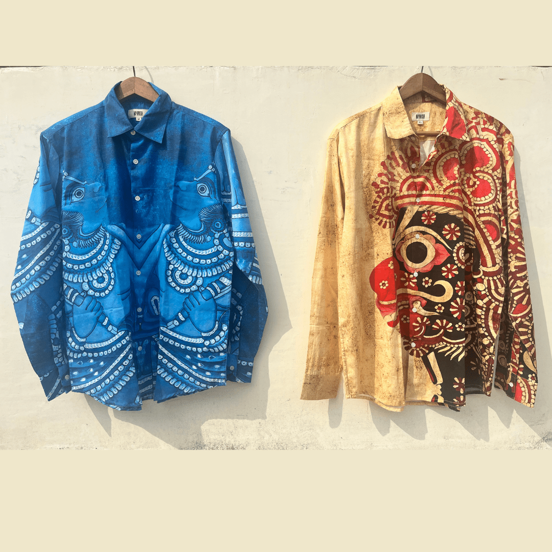 Vanar & Kuranku Pair Culture Heritage Linen Shirts for Man - Naymish Designs