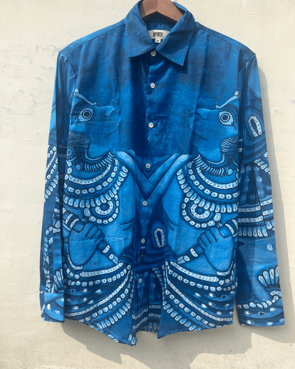 Vanaryugalam Women Shirt - Blue - Cotton or Linen - Naymish Designs