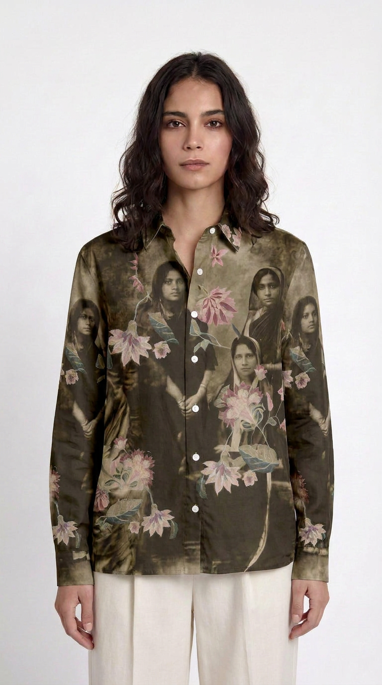 Vintage Family Shirt Women front model view