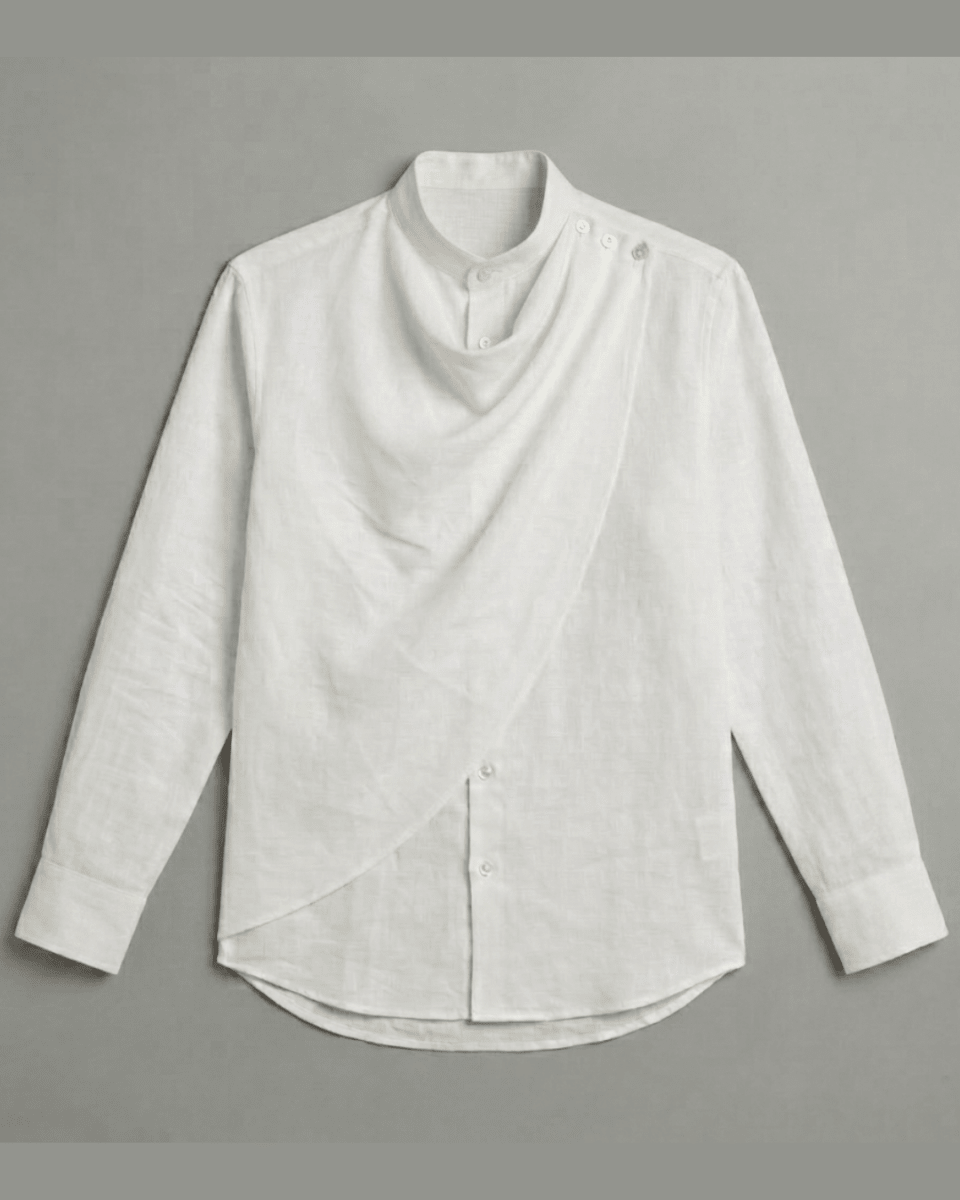 White Cowl Men Shirt - Naymish Designs