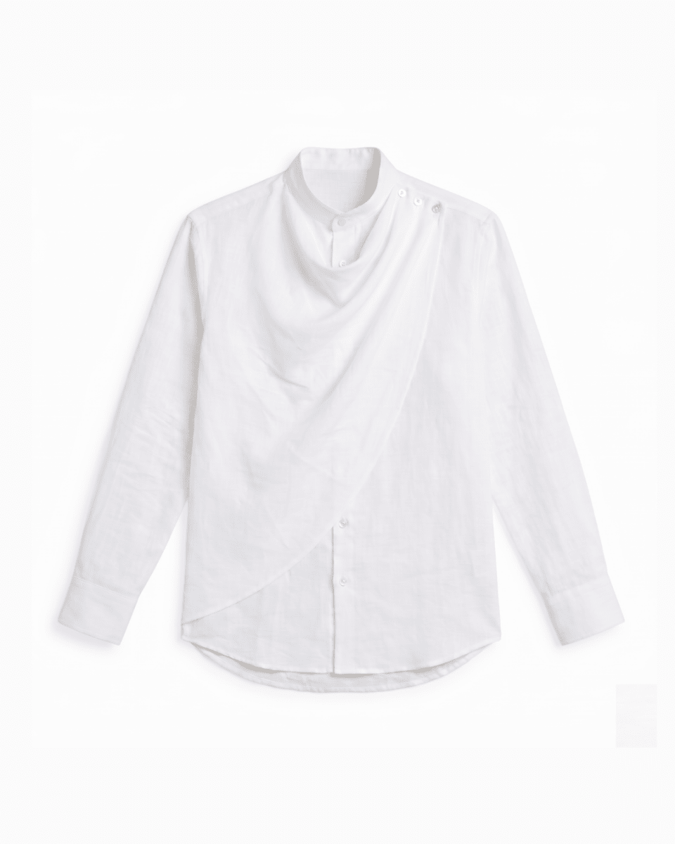 White Cowl Men Shirt - Naymish Designs