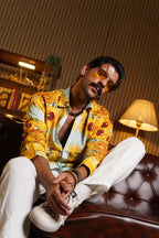 Yellow Sunflower Luxury Party Shirts for Men - Naymish Designs