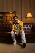 Yellow Sunflower Luxury Party Shirts for Men - Naymish Designs