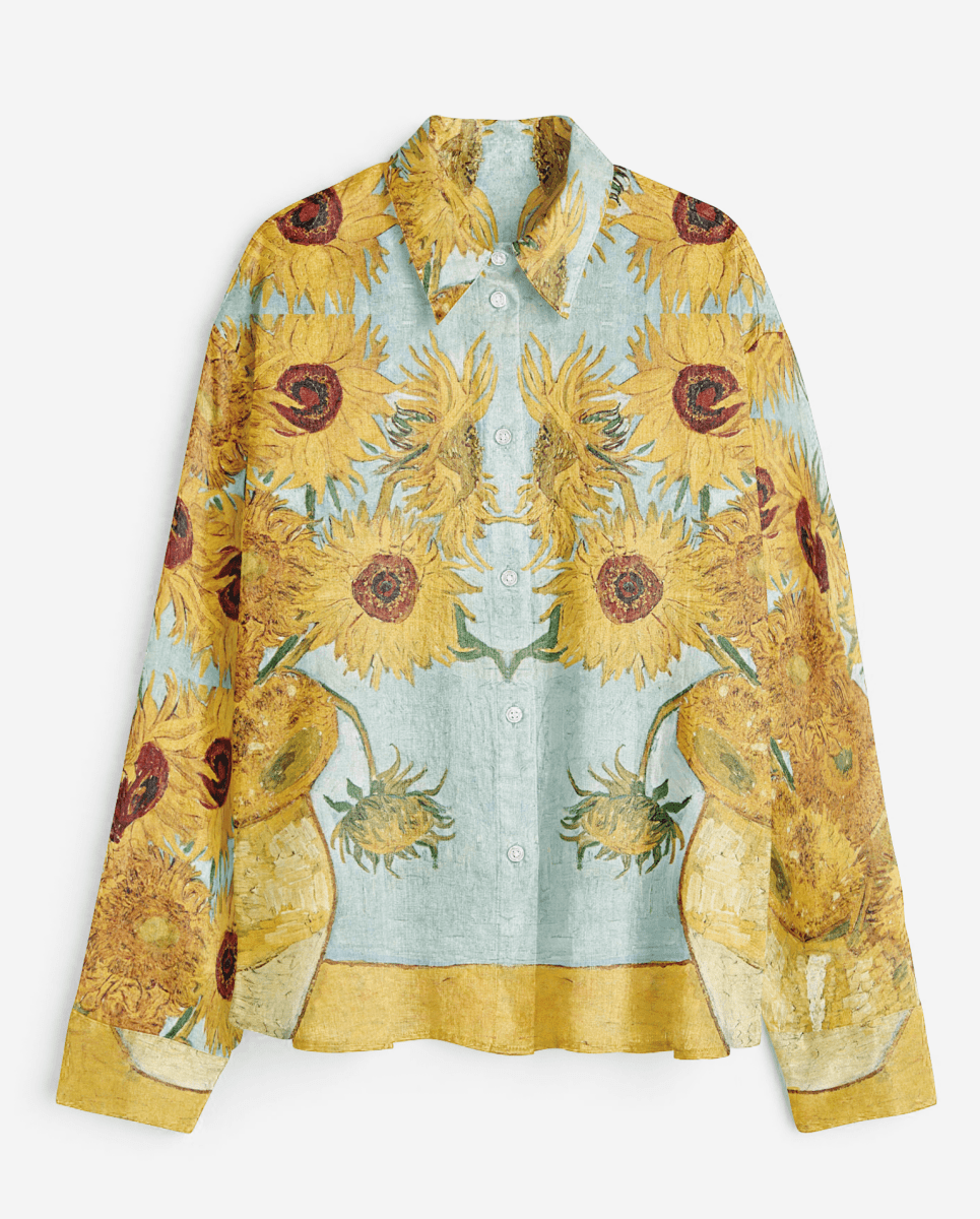 Yellow Sunflower Luxury Party Shirts for Men - Naymish Designs