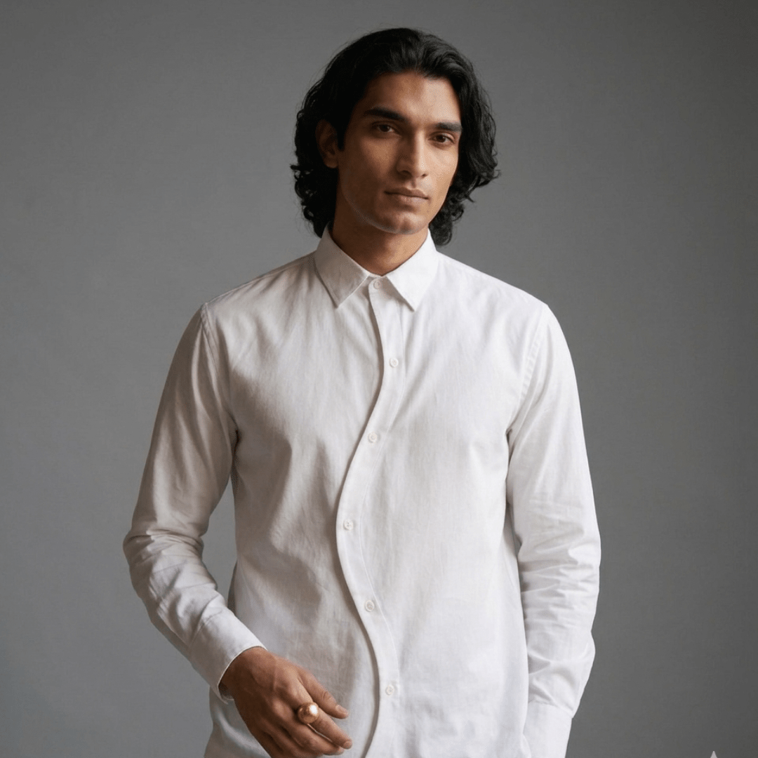 Yin Yang Shirt - YYS - White Cotton Shirt for Men - Naymish Designs